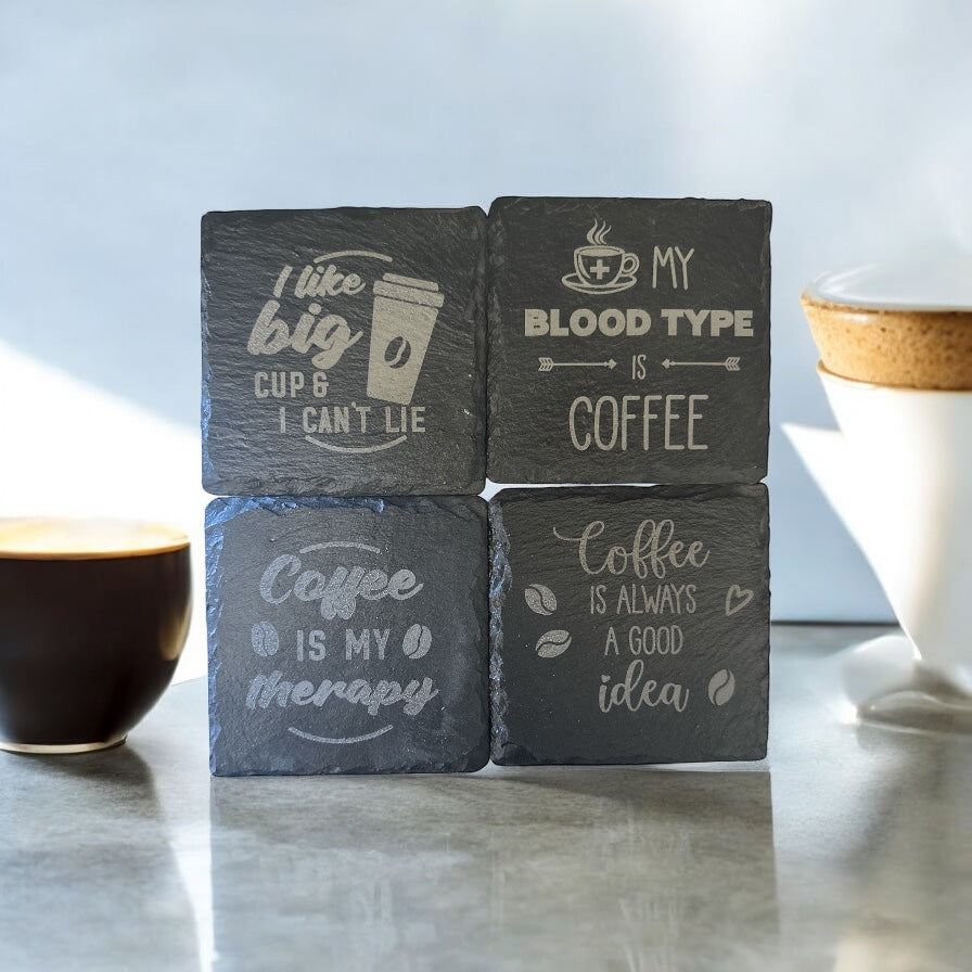 Black slate coasters (Coffee)￼