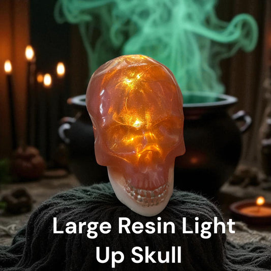 large Resin Skull with Led lights